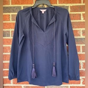 Lilly Pulitzer silk blue women’s blouse shirt size S